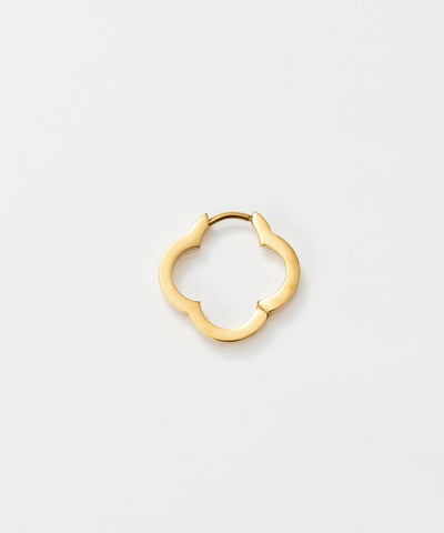 【金属アレルギー対応】フラワーワンタッチフープピアス/サージカルステンレス（片耳）