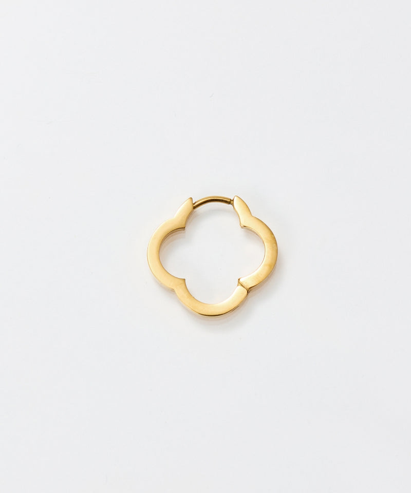 【金属アレルギー対応】フラワーワンタッチフープピアス/サージカルステンレス（片耳）