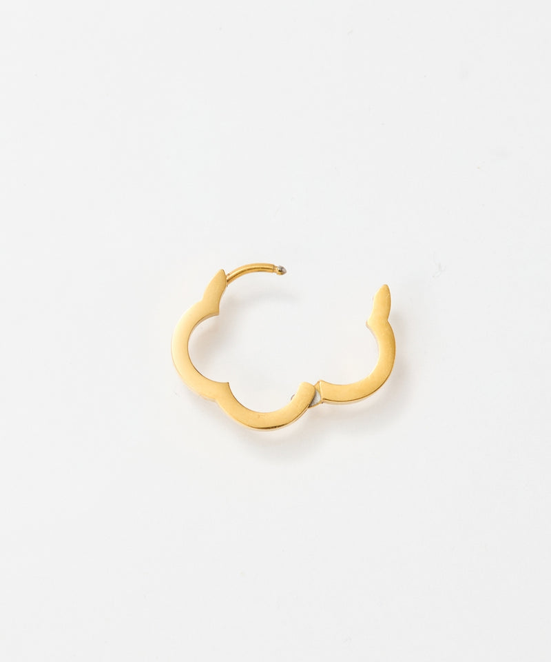 【金属アレルギー対応】フラワーワンタッチフープピアス/サージカルステンレス（片耳）