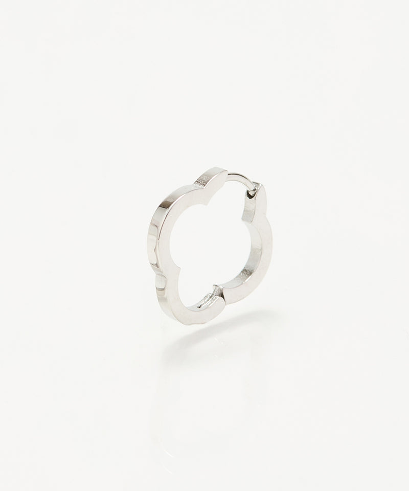 【金属アレルギー対応】フラワーワンタッチフープピアス/サージカルステンレス（片耳）