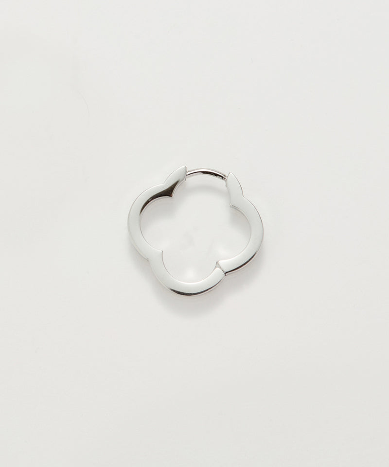 【金属アレルギー対応】フラワーワンタッチフープピアス/サージカルステンレス（片耳）