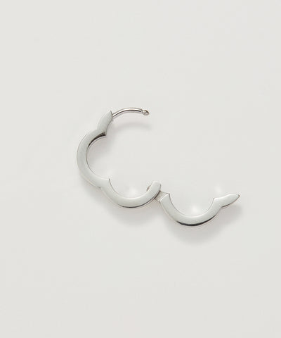 【金属アレルギー対応】フラワーワンタッチフープピアス/サージカルステンレス（片耳）