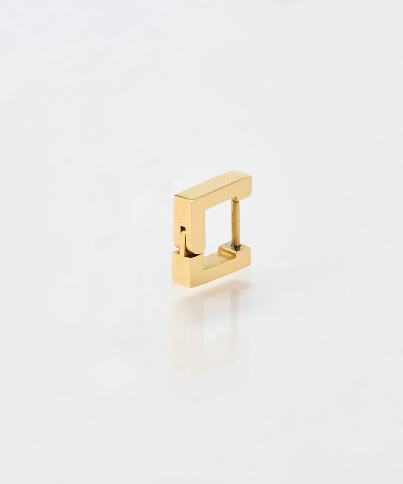 【金属アレルギー対応】ストレートスクエアフープピアス/サージカルステンレス（片耳）