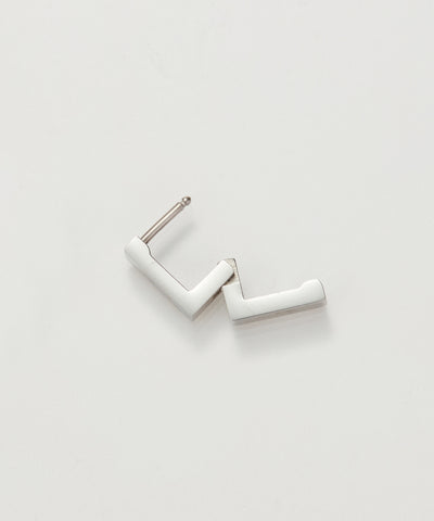 【金属アレルギー対応】ストレートスクエアフープピアス/サージカルステンレス（片耳）