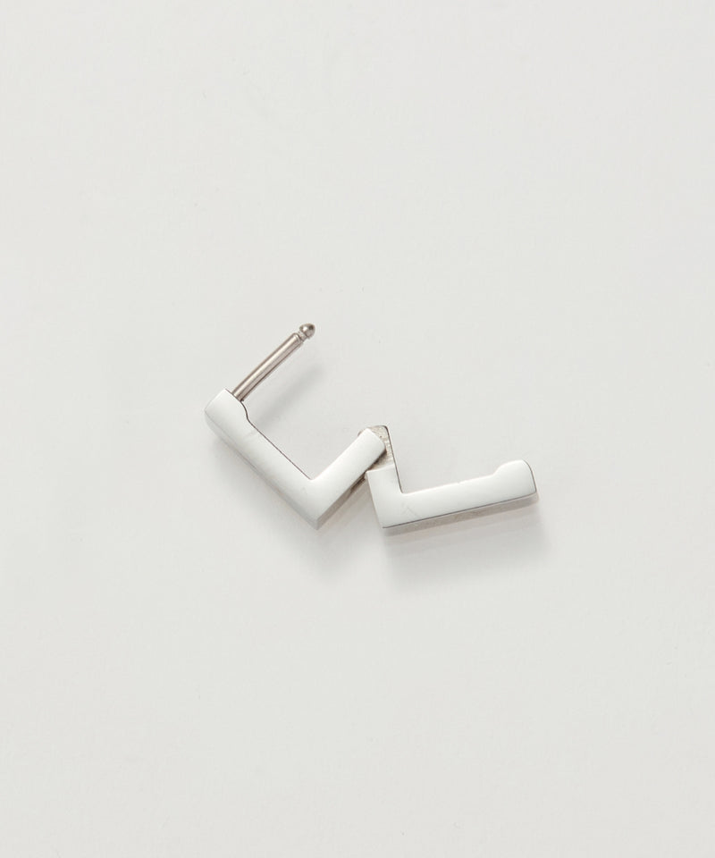 【金属アレルギー対応】ストレートスクエアフープピアス/サージカルステンレス（片耳）