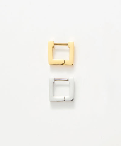 【金属アレルギー対応】ストレートスクエアフープピアス/サージカルステンレス（片耳）