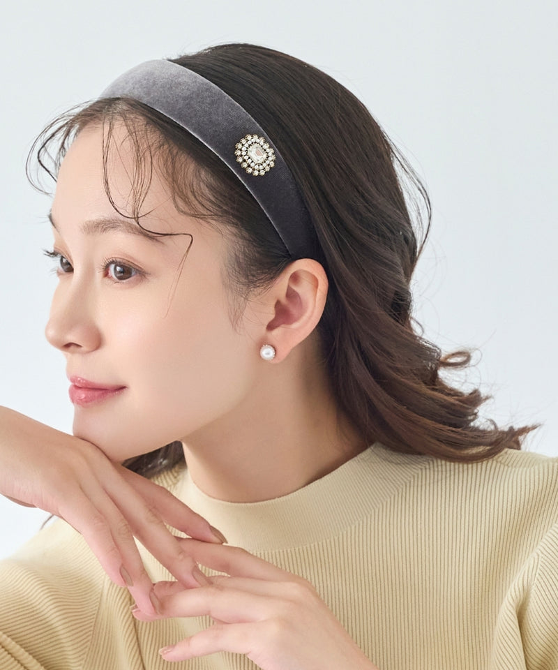 クラッシービジューカチューシャ/ベロア