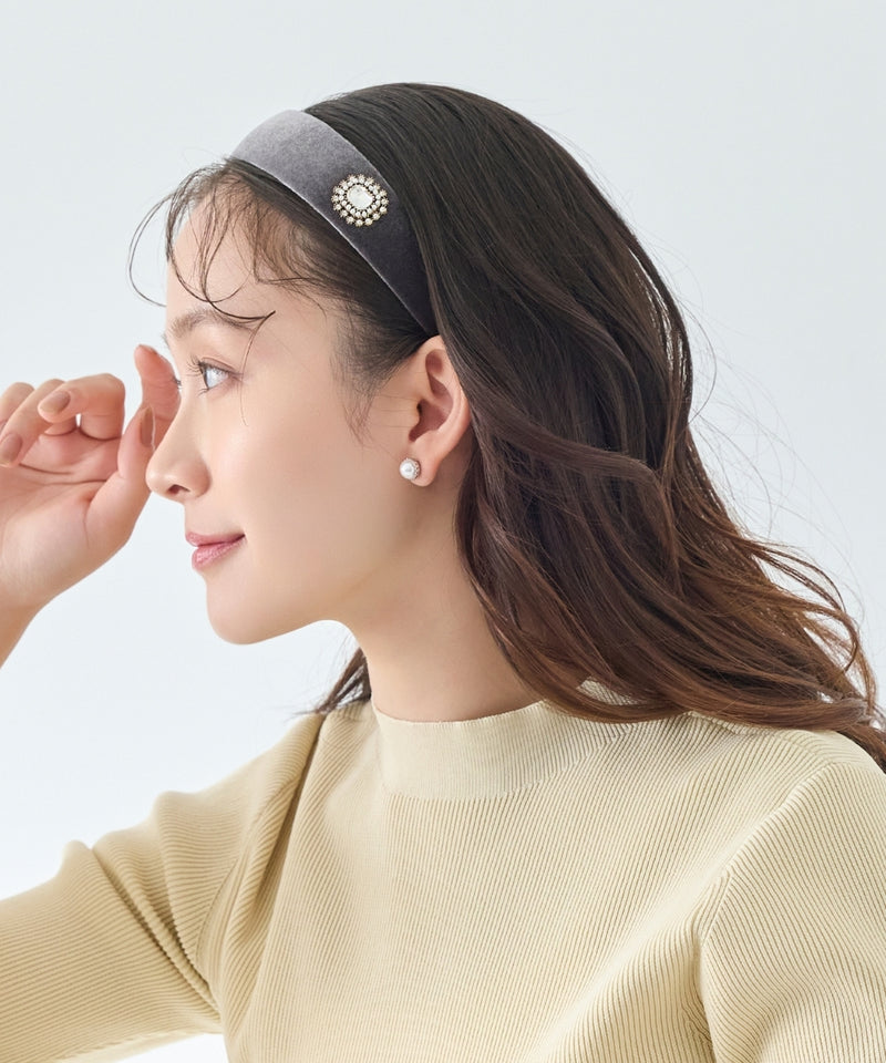 クラッシービジューカチューシャ/ベロア