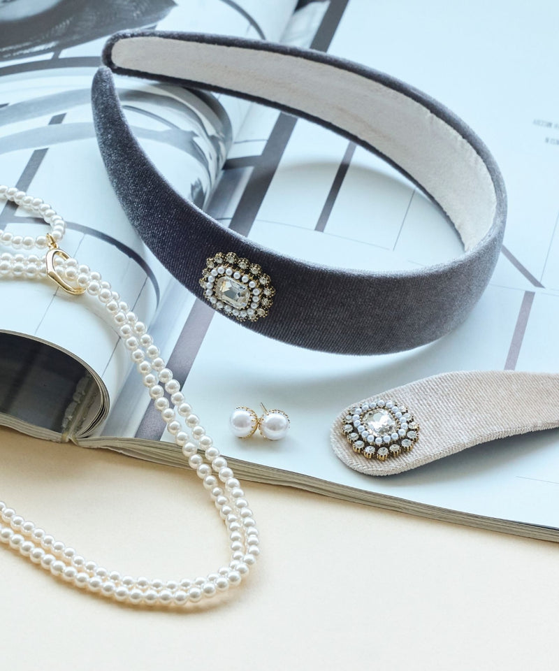 クラッシービジューカチューシャ/ベロア