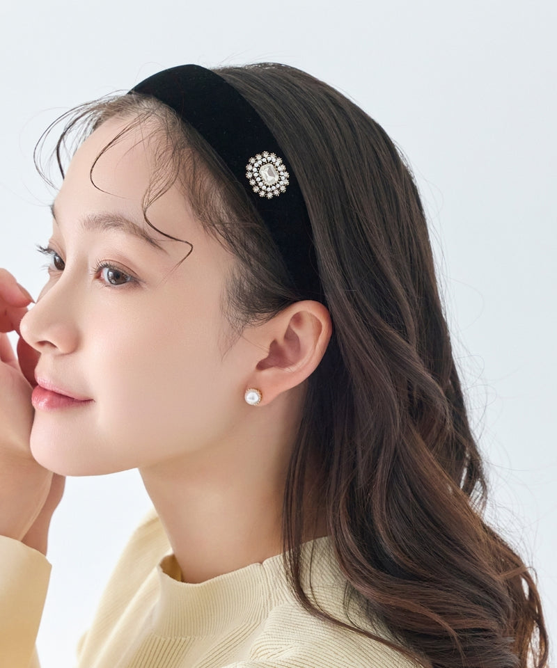 クラッシービジューカチューシャ/ベロア