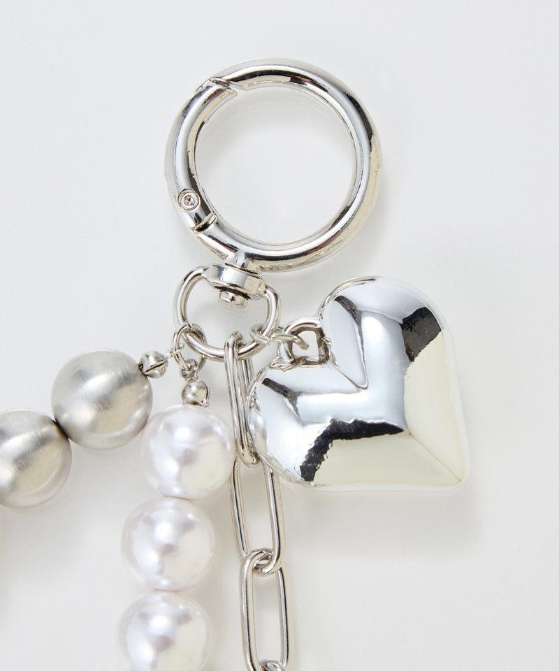 ハートメタルボールバッグチャーム