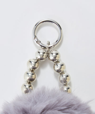 メタルボールファーバッグチャーム