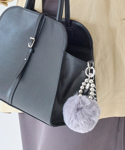 メタルボールファーバッグチャーム