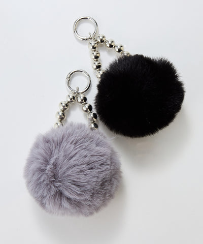 メタルボールファーバッグチャーム