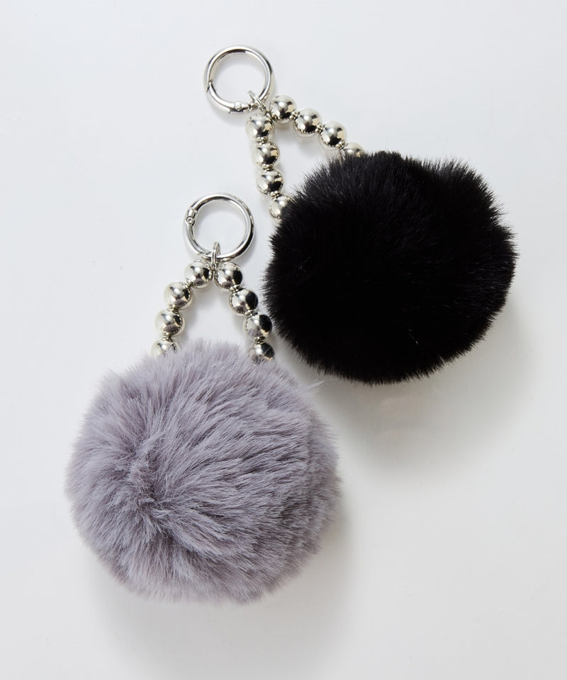 メタルボールファーバッグチャーム