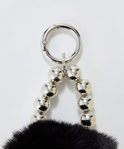 メタルボールファーバッグチャーム