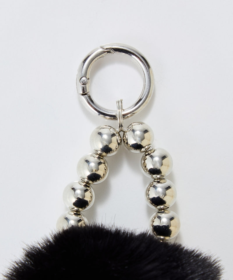 メタルボールファーバッグチャーム