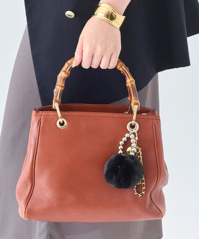 メタルボールファーバッグチャーム