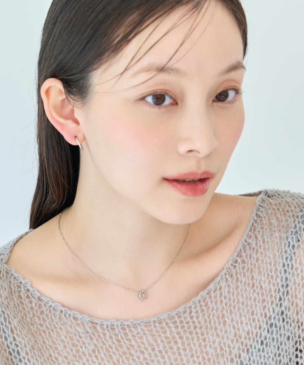 【金属アレルギー対応】グロッシーミニホースシューネックレス ステンレス