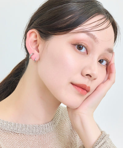 【2025Xmas Set】『金属アレルギー対応』ワンタッチメタルフープミニペアピアス/サージカルステンレス