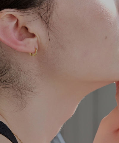 【2025Xmas Set】『金属アレルギー対応』ワンタッチメタルフープミニペアピアス/サージカルステンレス