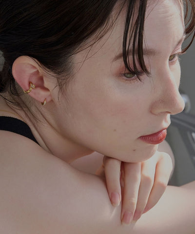 【2025Xmas Set】『金属アレルギー対応』ワンタッチメタルフープミニペアピアス/サージカルステンレス