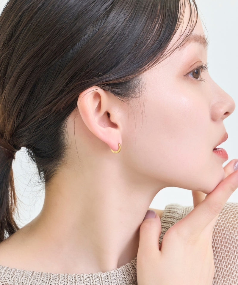 【2025Xmas Set】『金属アレルギー対応』ワンタッチメタルフープミニペアピアス/サージカルステンレス