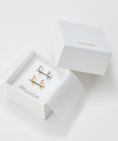 【2025Xmas Set】『金属アレルギー対応』ワンタッチメタルフープミニペアピアス/サージカルステンレス