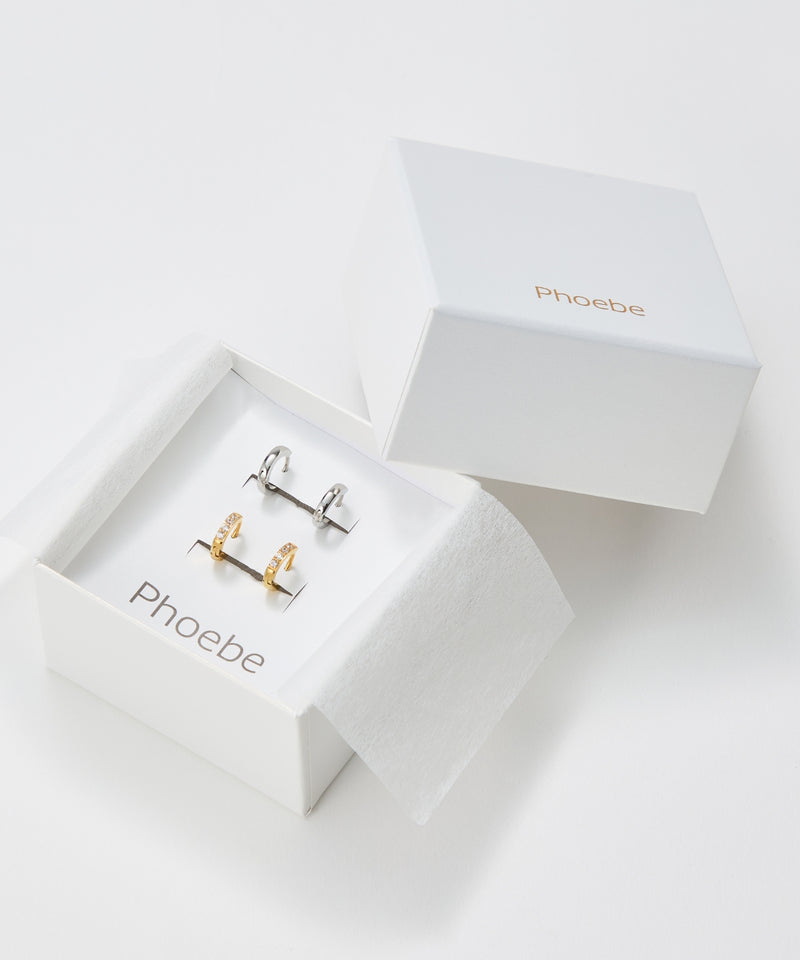 【2025Xmas Set】『金属アレルギー対応』ワンタッチメタルフープミニペアピアス/サージカルステンレス