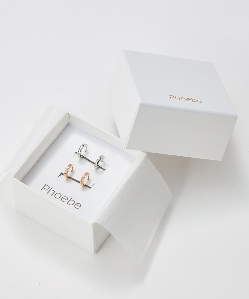 【2025Xmas Set】『金属アレルギー対応』ワンタッチメタルフープミニペアピアス/サージカルステンレス