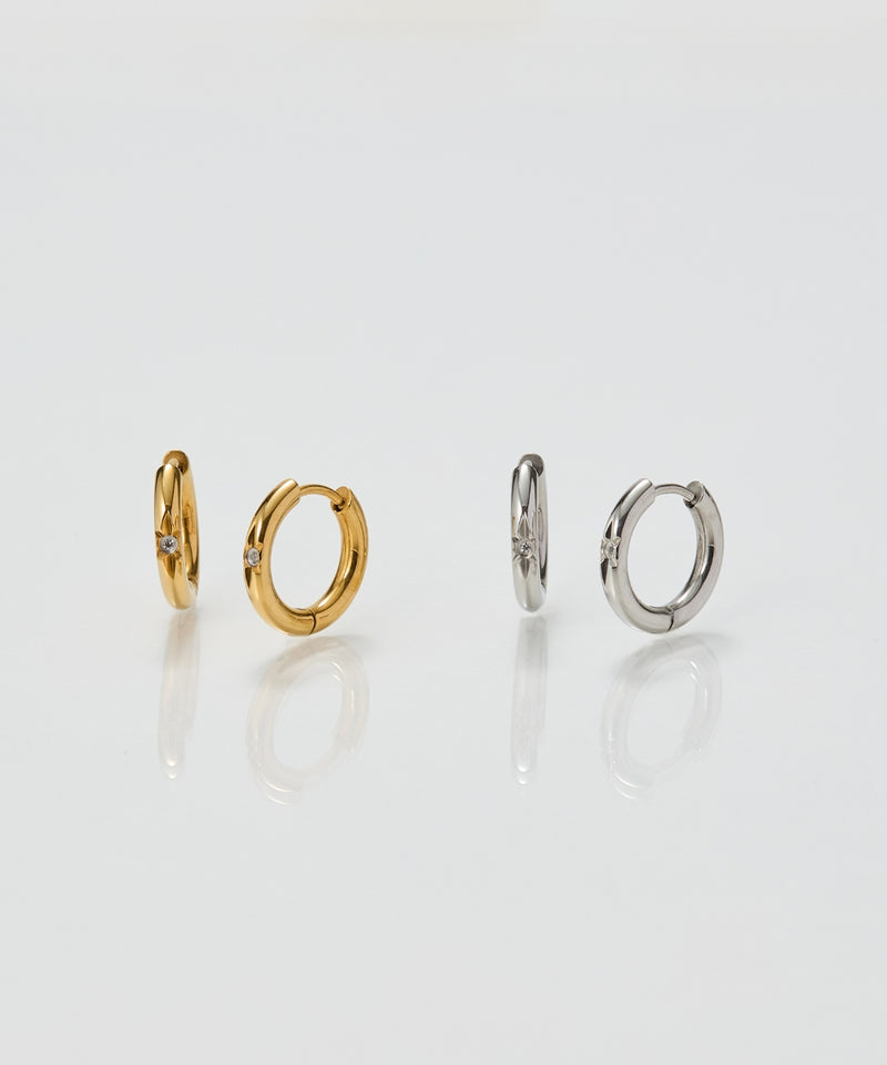 【2025Xmas Set】『金属アレルギー対応』スターリービジューワンタッチフーフペアピアス/サージカルステンレス