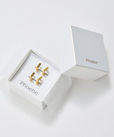 【2025Xmas Set】『金属アレルギー対応』ストレートスクエアフープペアピアス/サージカルステンレス