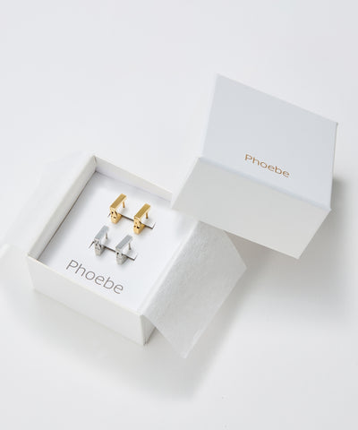 【2025Xmas Set】『金属アレルギー対応』ストレートスクエアフープペアピアス/サージカルステンレス