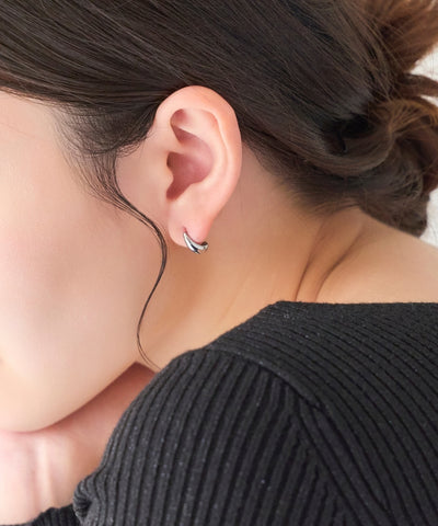 【2025Xmas Set】『金属アレルギー対応』ドロップハーフフープミニピアス/サージカルステンレス