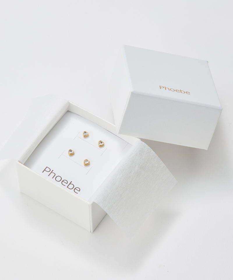 【2025Xmas Set】『金属アレルギー対応』ジュエルハートペアピアス/サージカルステンレス