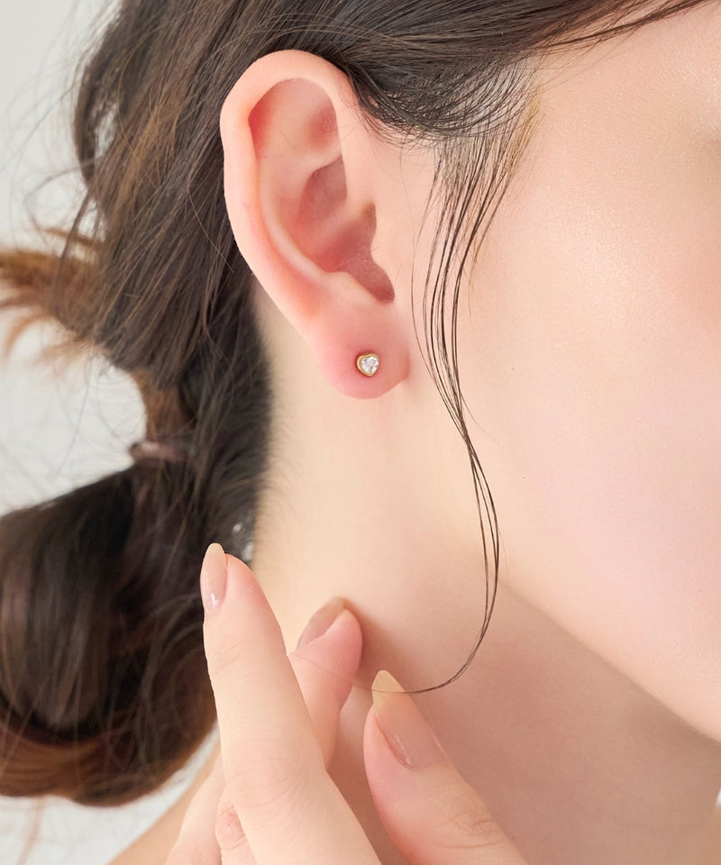 【2025Xmas Set】『金属アレルギー対応』ジュエルハートペアピアス/サージカルステンレス