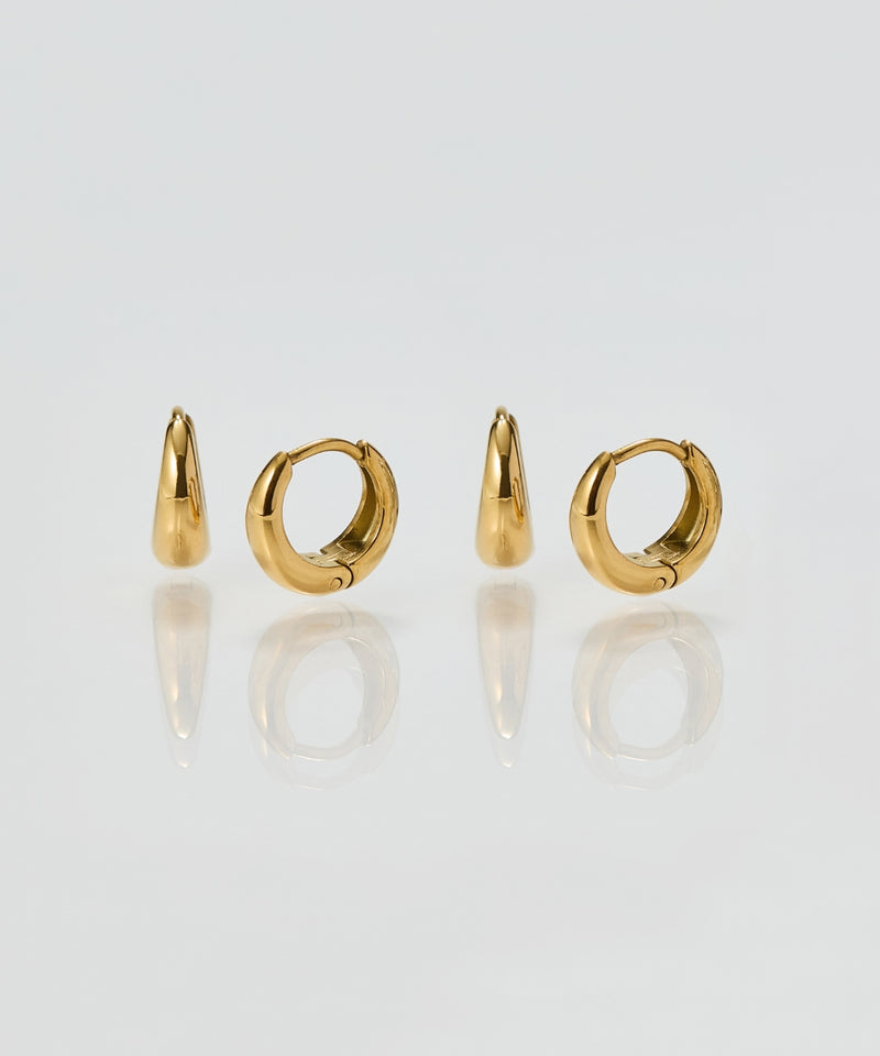 【2025Xmas Set】『金属アレルギー対応』メタルオーラフープペアピアス/ステンレス