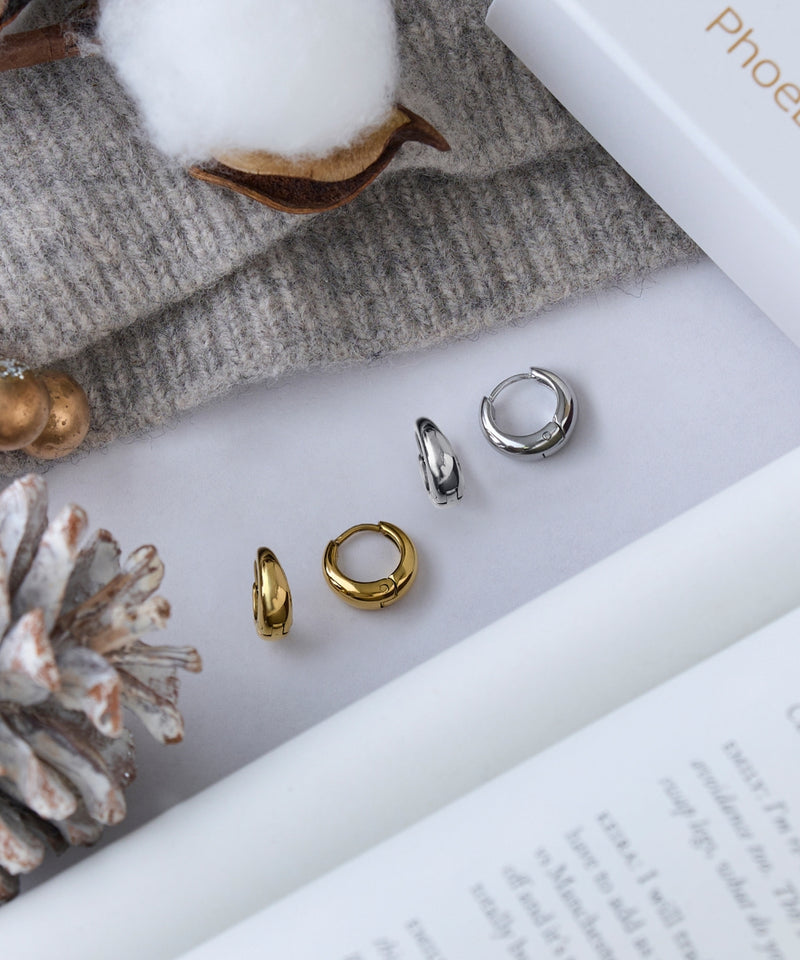 【2025Xmas Set】『金属アレルギー対応』メタルオーラフープペアピアス/ステンレス