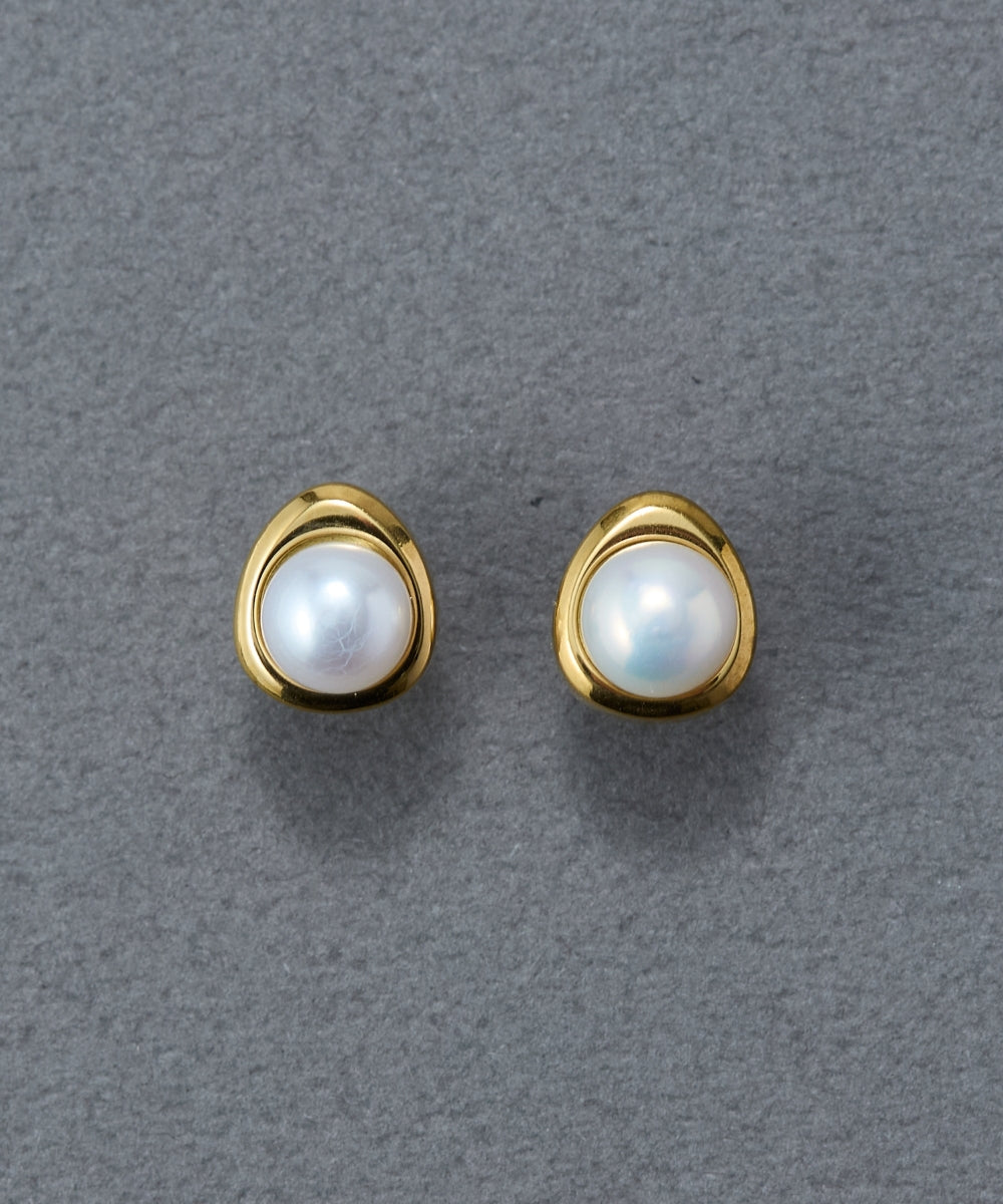 [新作]ニュアンスメタルドロップパールピアス