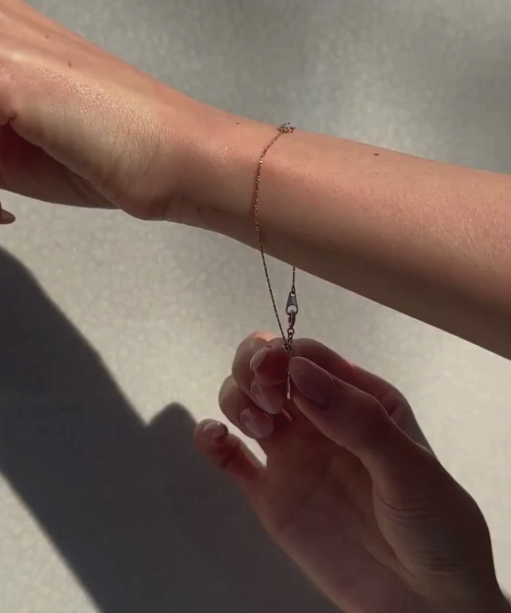 プチベゼルストーンブレスレット