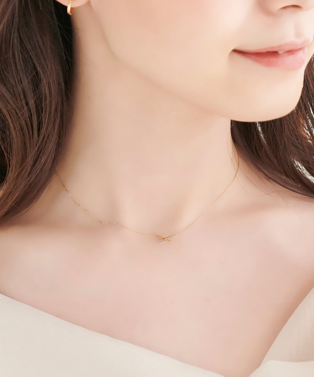 Phoebe/フィービィー】【K10】プレシャスクロスダイヤモンドネックレス