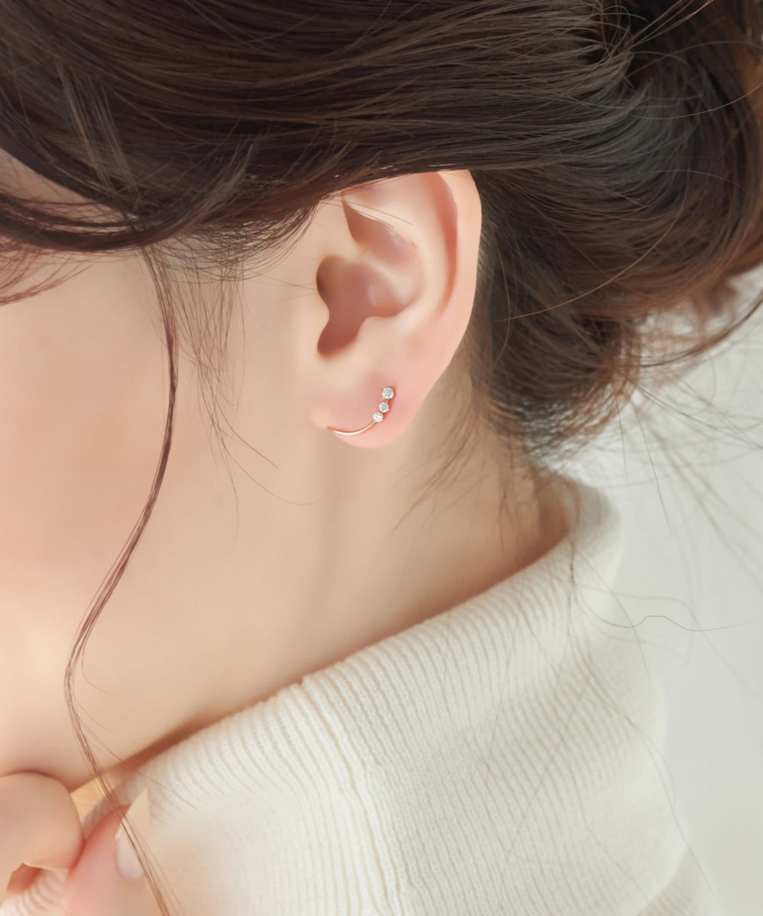 Phoebe/フィービィー】【K10】ラインビジューピアス&イヤリング 