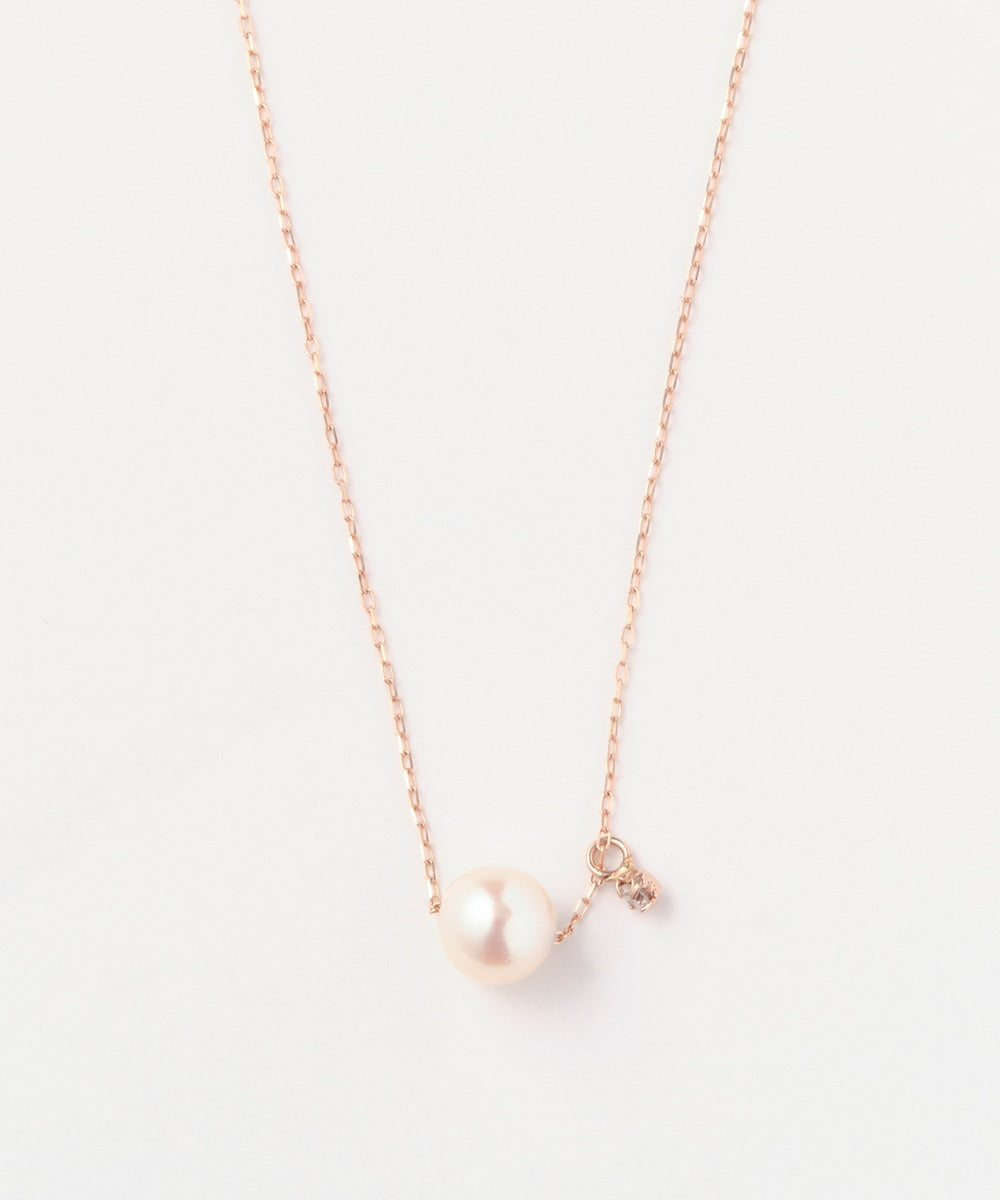 Phoebe/フィービィー】【K10RG】ワンドロップパールビジューネックレス