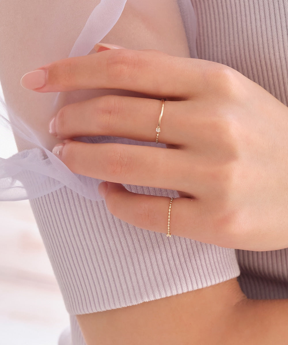 Phoebe/フィービィー】【K10】プレートビジューチェーンリング – JEWEL