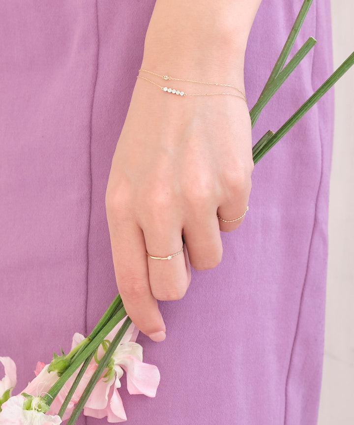 Phoebe/フィービィー】【K10】プレートビジューチェーンリング – JEWEL