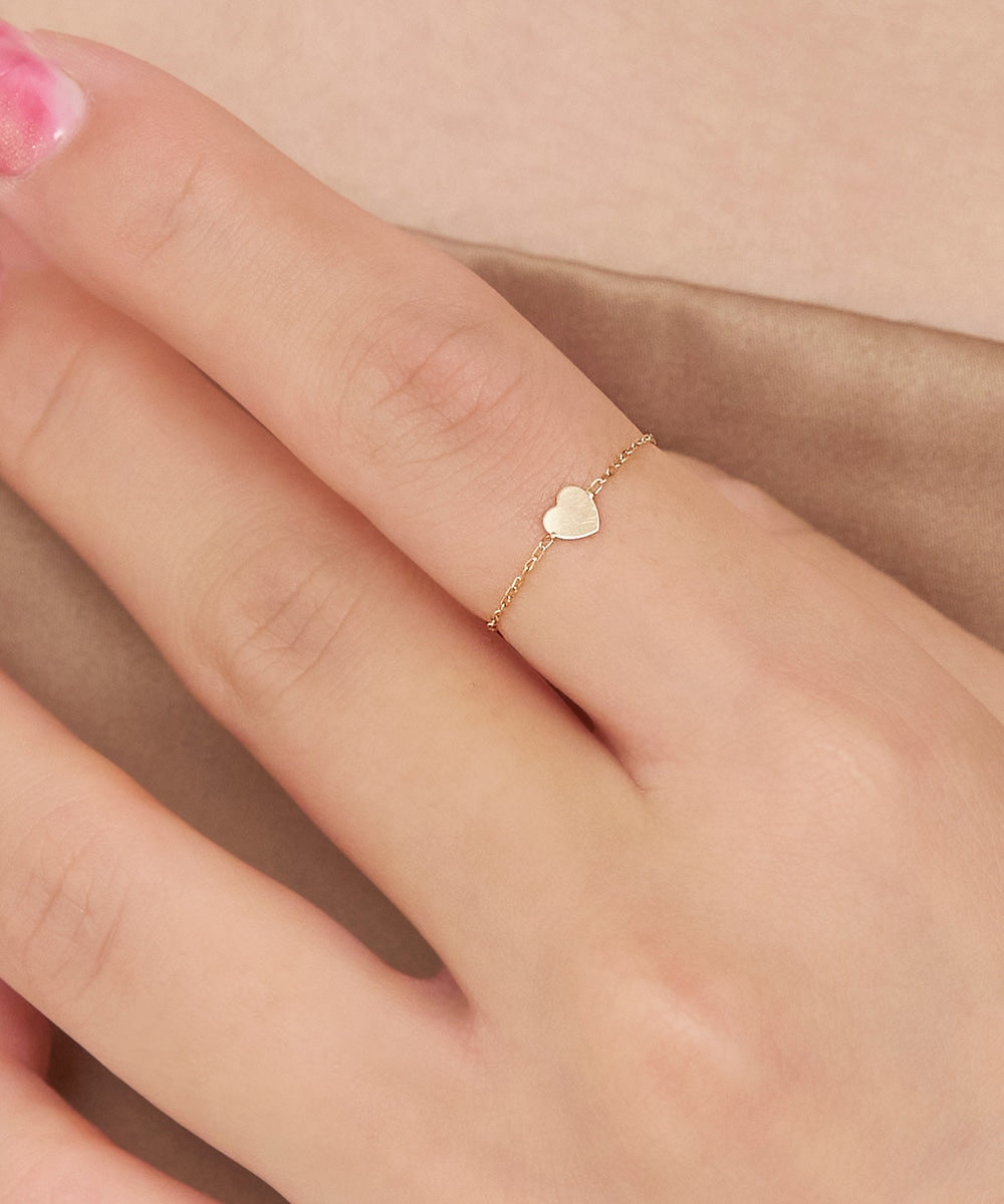 【K10】ハートチェーンリング/BOXつき