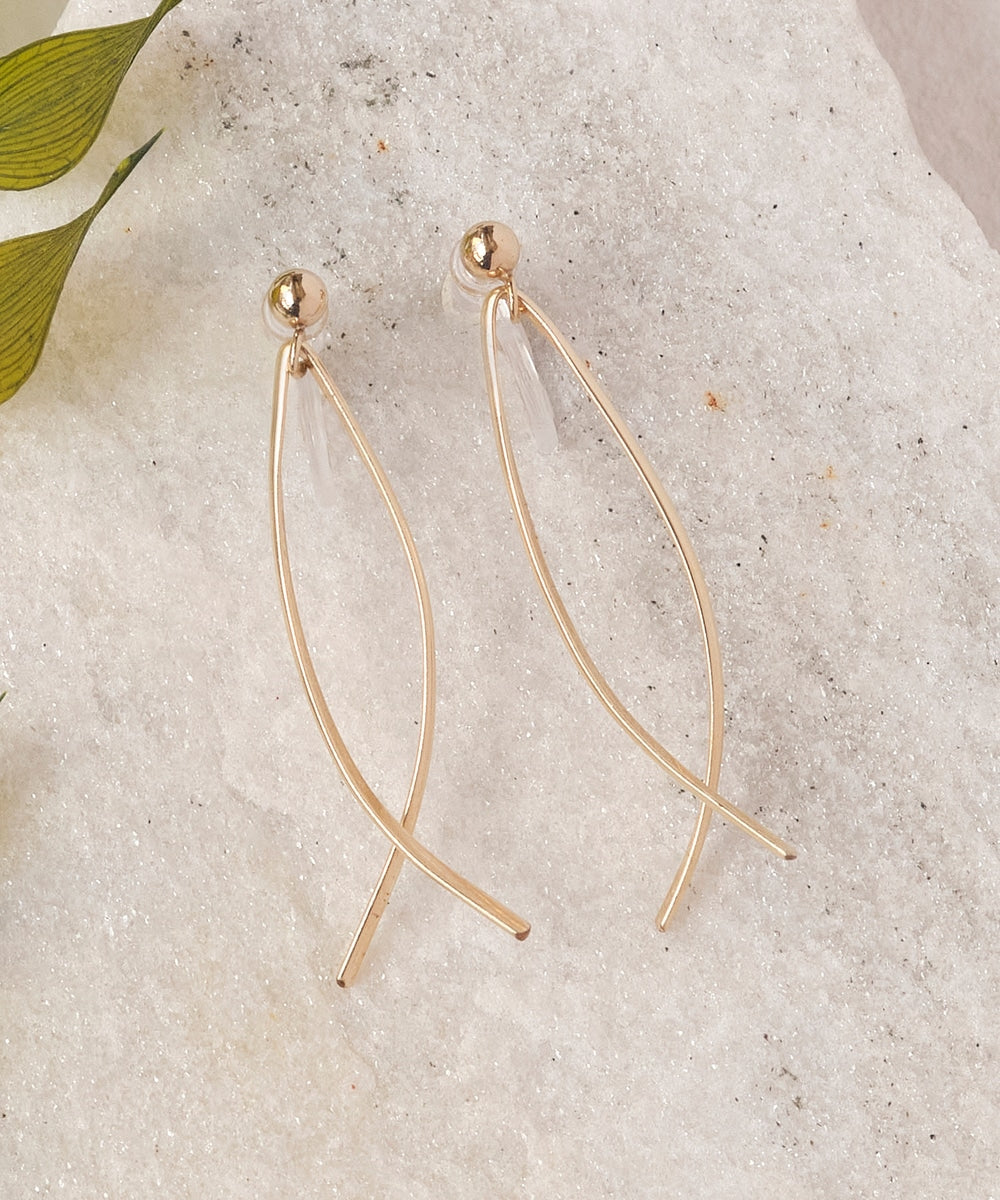 Phoebe/フィービィー】【K14GF】クロスラインスマートイヤリング