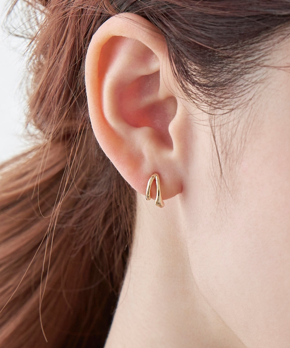 [予約]【金属アレルギー対応】【痛くないシリーズ】ダブルフープライトフィットイヤリング