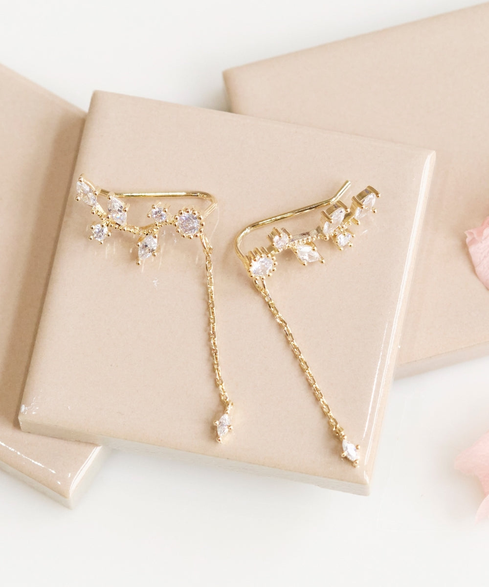 Phoebe/フィービィー】2wayフラワリービジューピアス&イヤリング